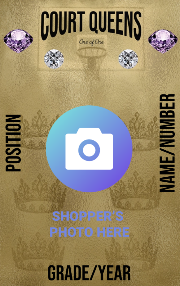 High School Ladies Basketball Card - COURT QUEENS ONE OF ONE EDITION (Single Card)