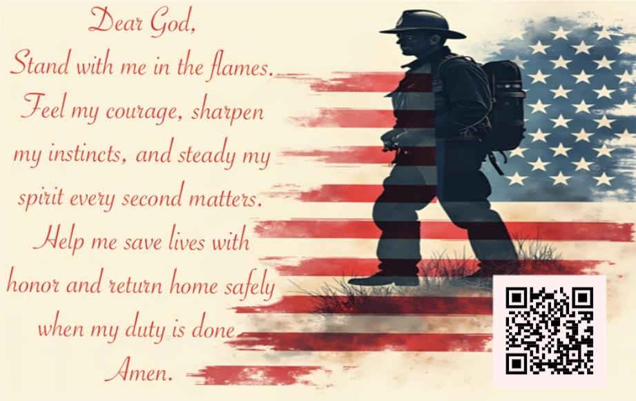 Firefighter Card - Firefighter Silhouette Design