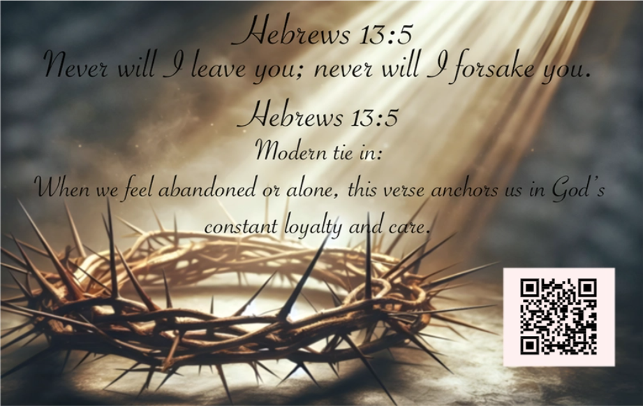 God's MVPs Card 10/12 - NEVER FORSAKEN - Joy of the Lord