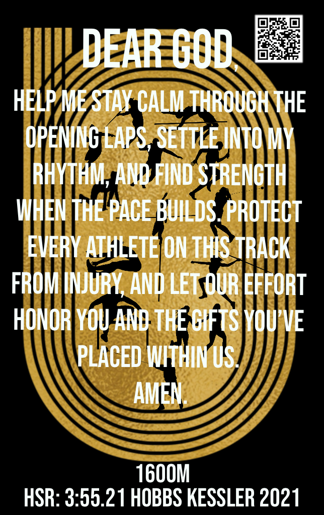 Men's 1600M Track & Field Card