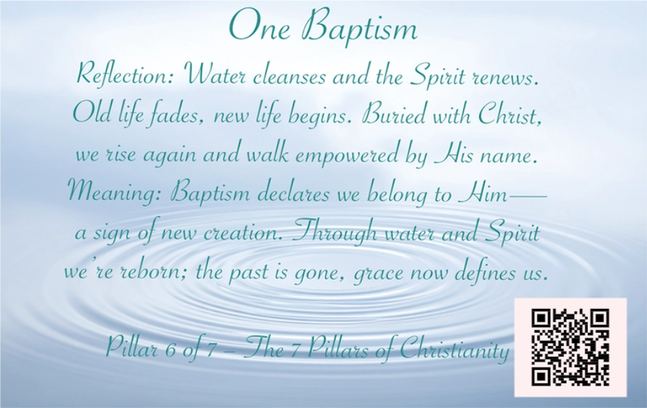 One Baptism - 7 Pillars of Christianity Custom Card (Pillar 6/7)