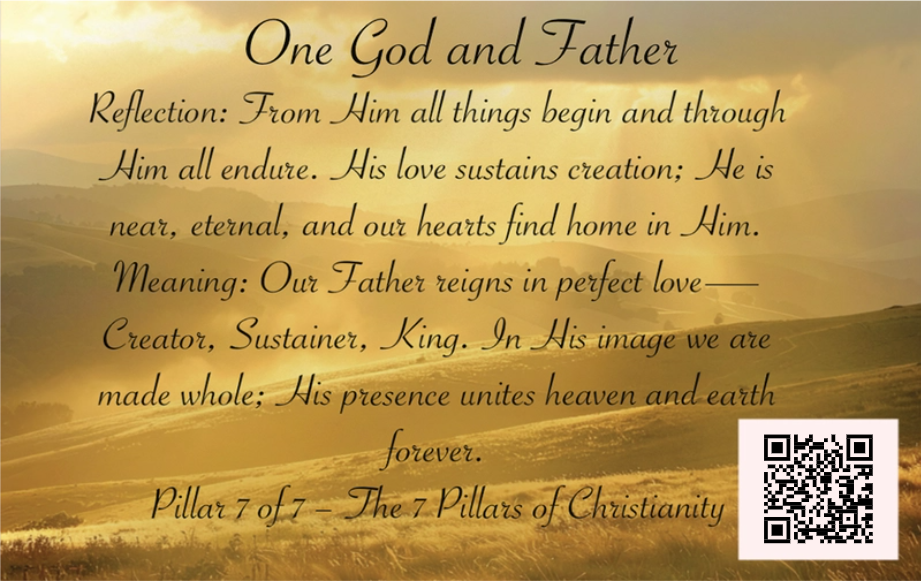One God and Father - 7 Pillars of Christianity Custom Card (Pillar 7/7)