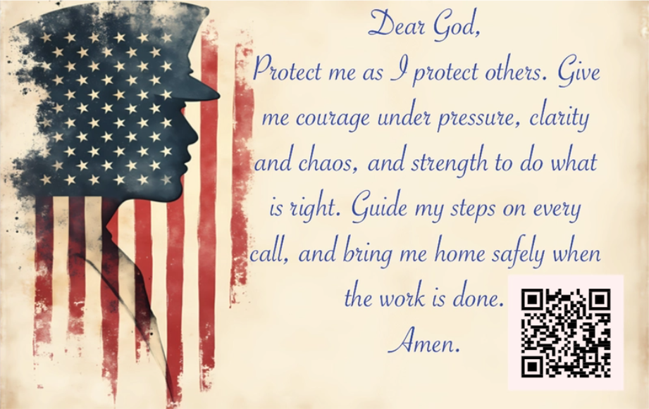 Police Officer Card - Joshua 1:9 Design