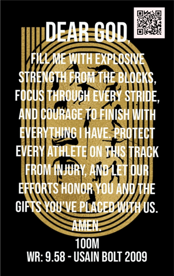 Men's 100M Track & Field Card