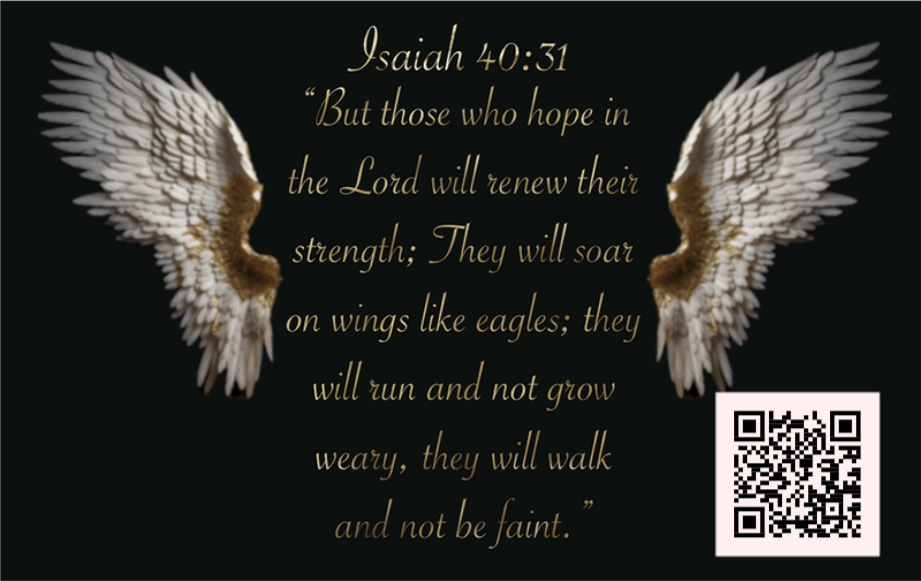 Wings of Faith Commemorative Card - Isaiah 40:31 - Customizable