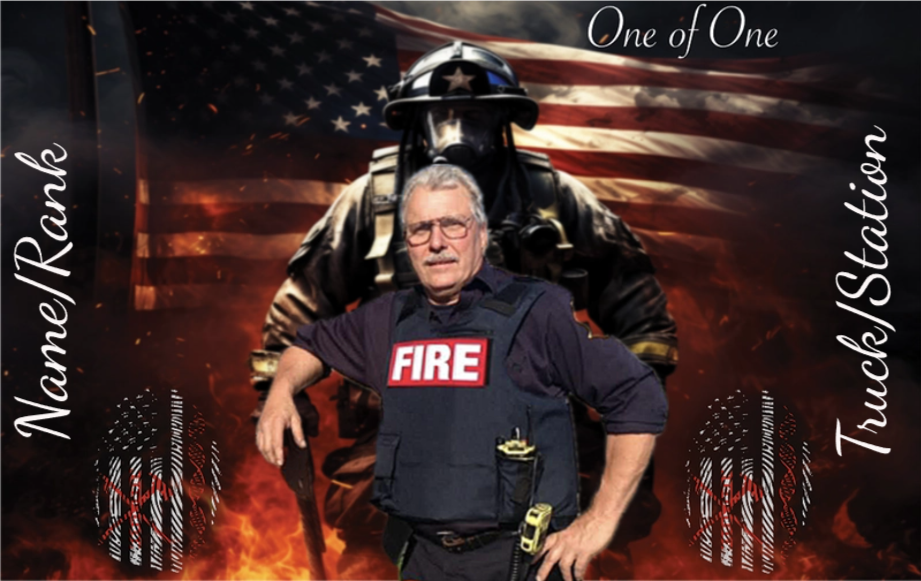 Firefighter Card - Firefighter Silhouette Design