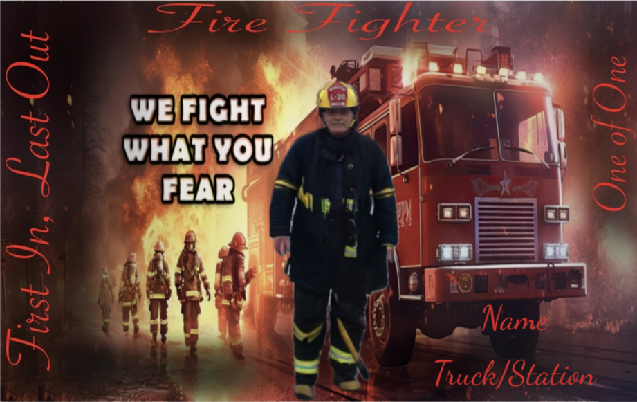 Firefighter Card - We Fight What You Fear Design