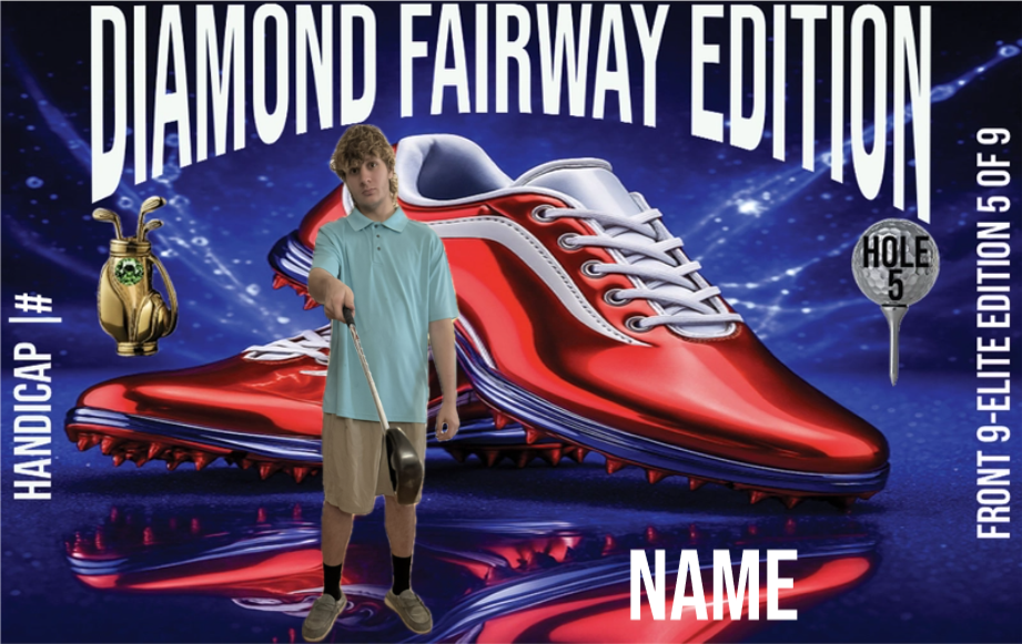 Golf Player Card - Diamond Fairway Edition Front 9 Elite 5/9 (Nine-Card Series)
