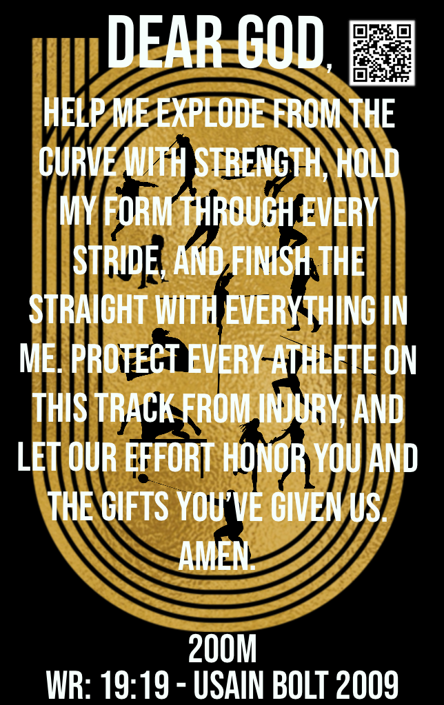 Men's 200M Track & Field Card