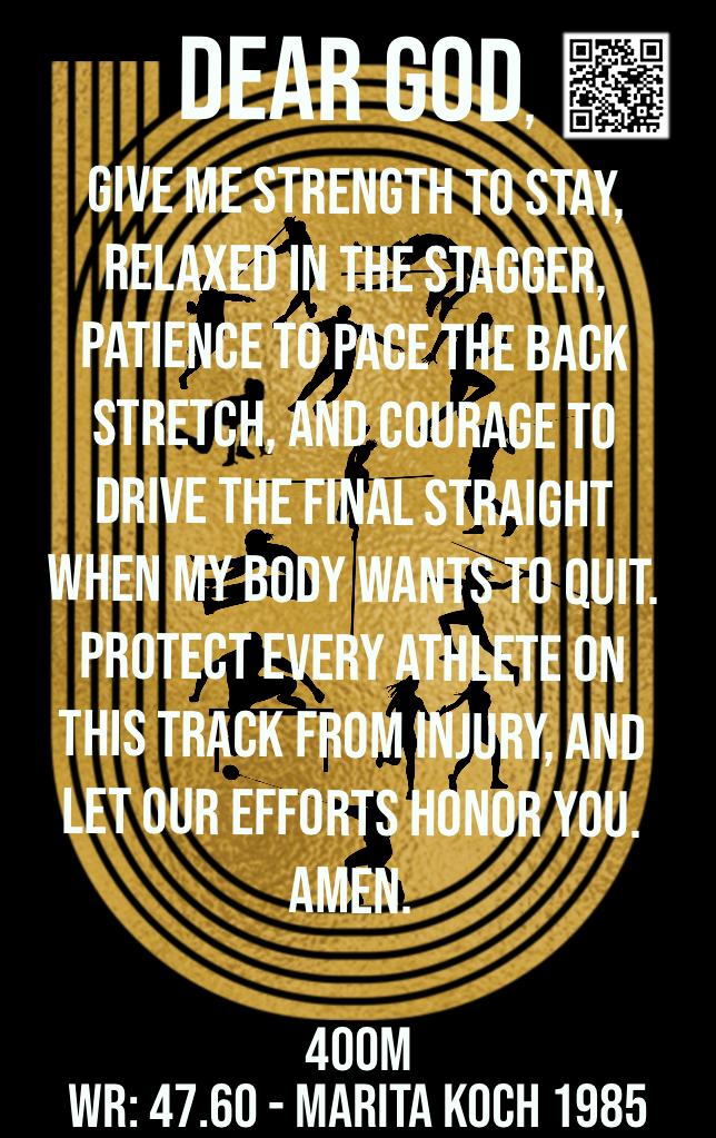 Women's 400M Track & Field Card