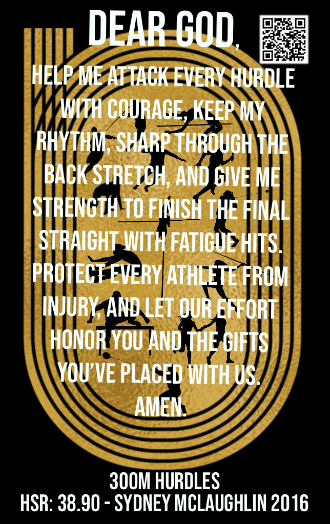 Men's 300M Hurdles Track & Field Card