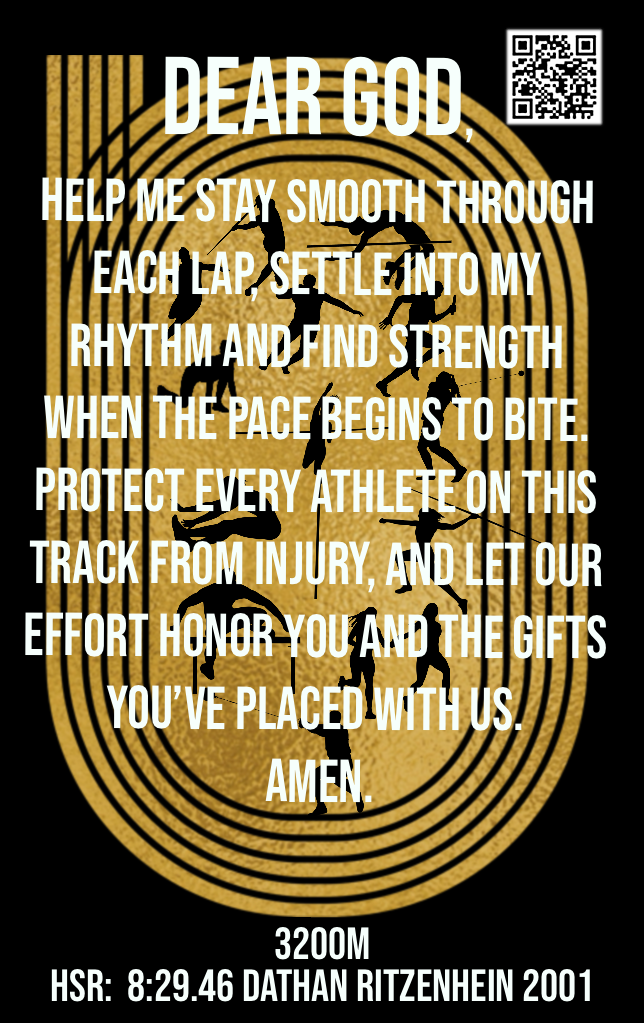 Men's 3200M Track & Field Card