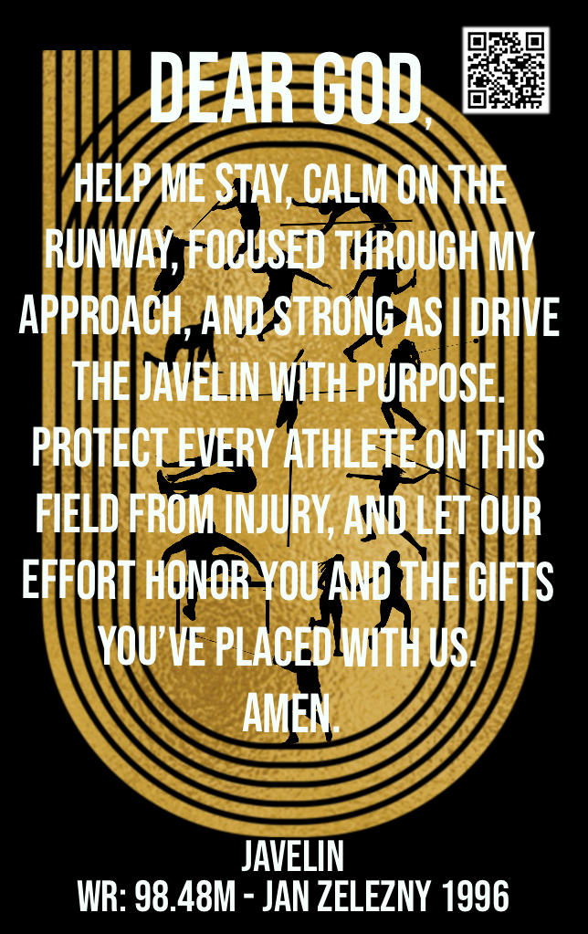 Men's Javelin Track & Field Card