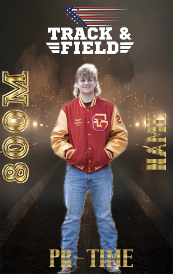 Men's 800M Track & Field Card