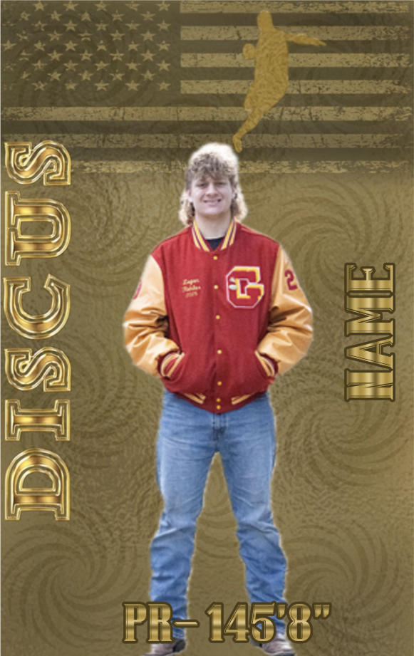 Men's Discus Track & Field Card