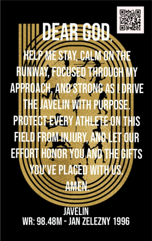 Men's Javelin Track & Field Card