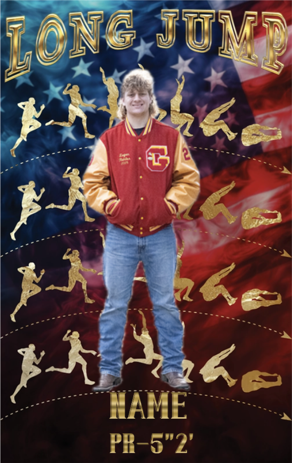 Men's Long Jump Track & Field Card